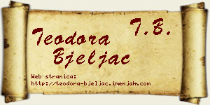 Teodora Bjeljac vizit kartica